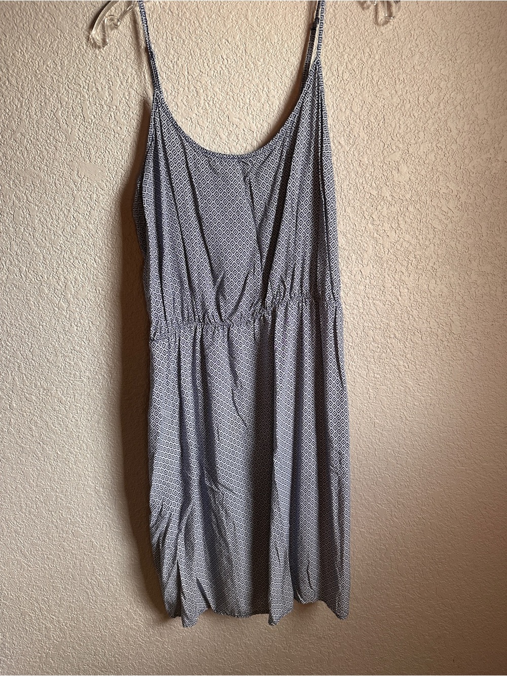 Old Navy Navy & White Diamond-Print Midi Sundress